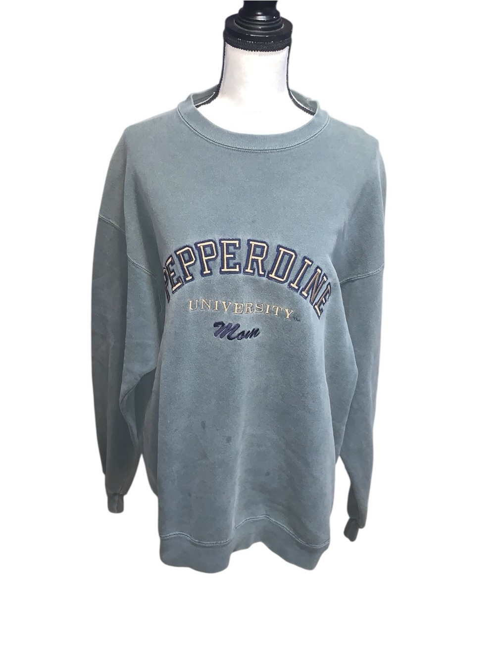Vintage Oarsman Pepperdine University Mom Faded Green Pullover Sweatshirt